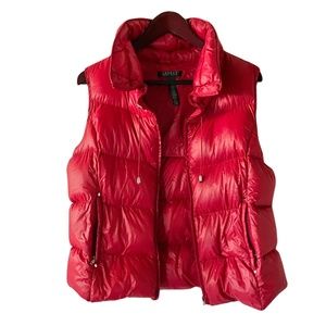 Perfect Condition RALPH LAUREN Puffer Vest folds into Lining Pocket/Bag /Size L